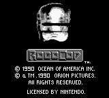RoboCop title screen for GameBoy